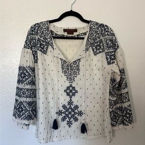 Anthropologie Payal Pratap Embroidered Peasant Blouse